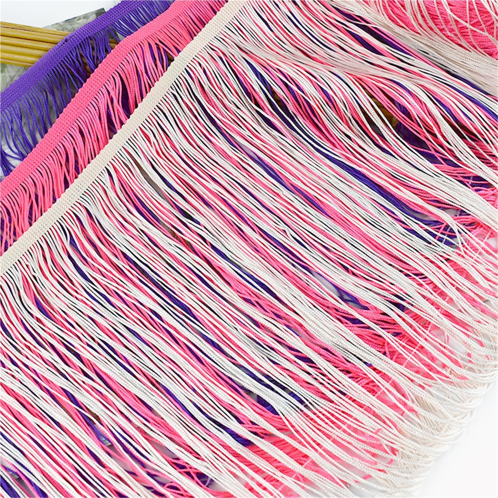 Szeroka koronka z frędzlami, Polyester Tassel Fringe Multicolor 30cm 5M/10M(Color25,30cm-10Meters)