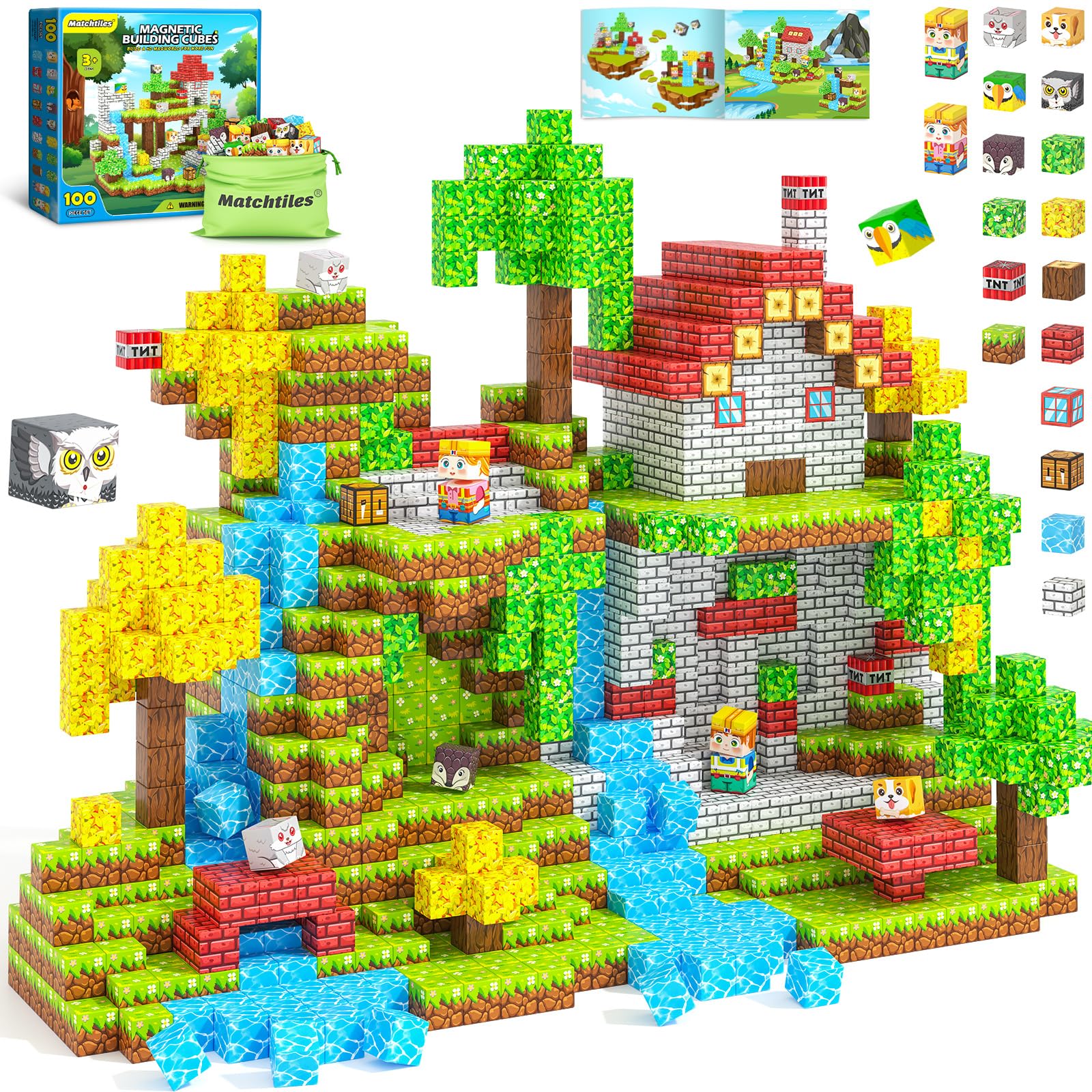 Amazon.com: Magnetic Blocks Toys, Build Mine Magnet World Set
