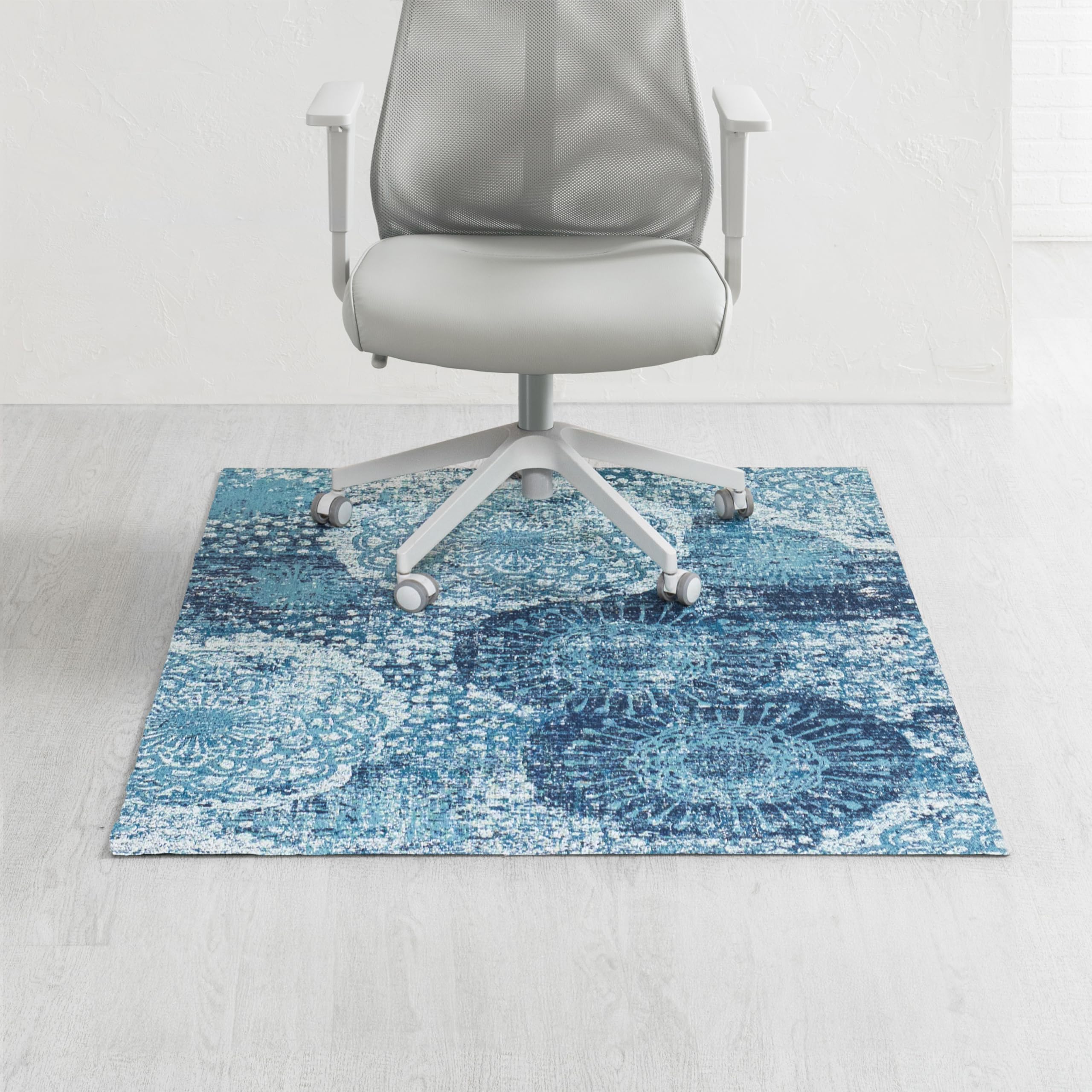Anji Mountain Rug'd Office Chair Mat for Carpet & Hardwood Floor - Jacquard Woven Top, Anti-Slip Backing, Low Pile, Floor Protector Desk Chair Mat,