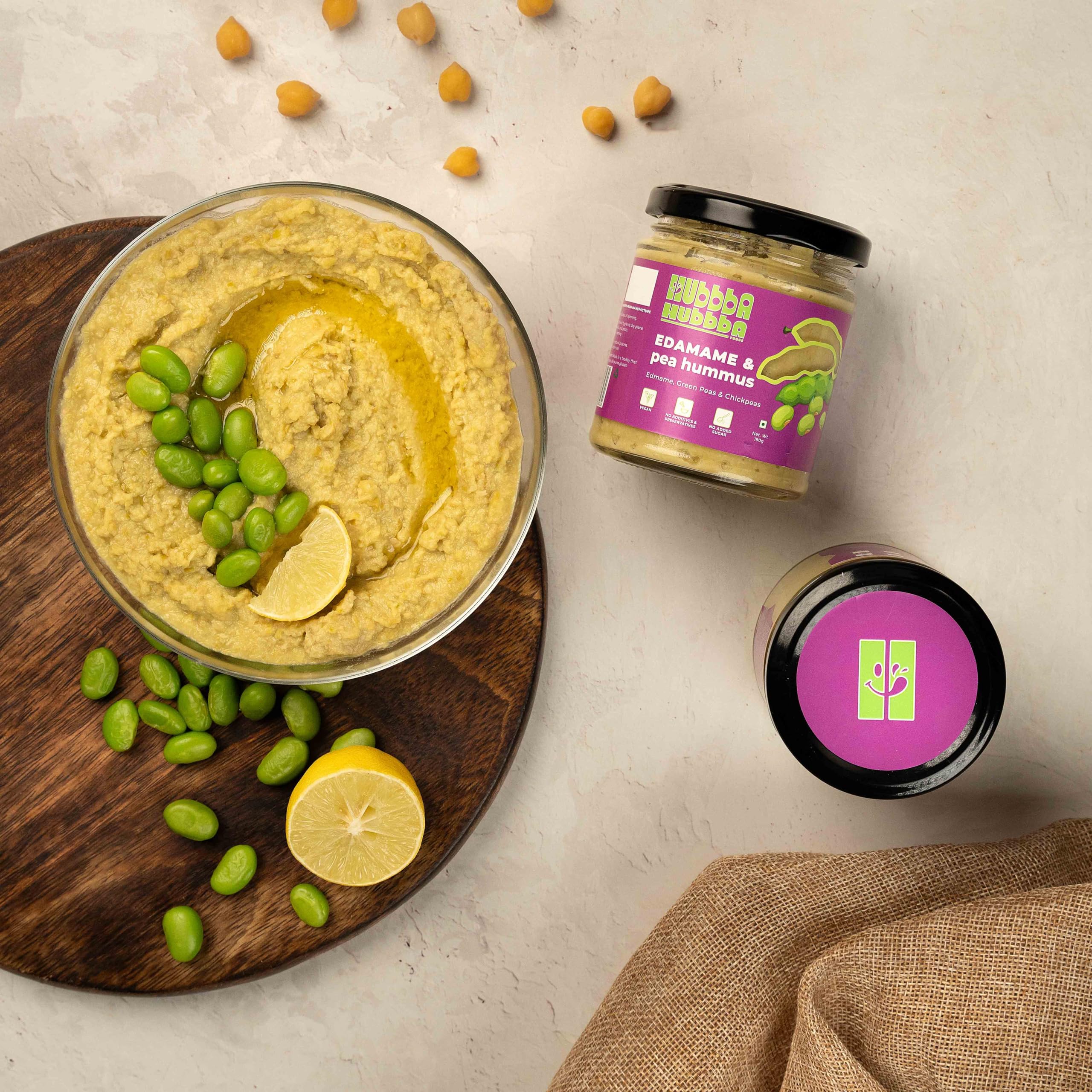 Hubbba Hubbba Edmame and Pea Hummus |Hummus, Party Dip, Vegan, Gluten Free, No Preservatives and Additives, No Sugar - 190 gms (B0CJ99S117) Amazon Price History, Amazon Price Tracker