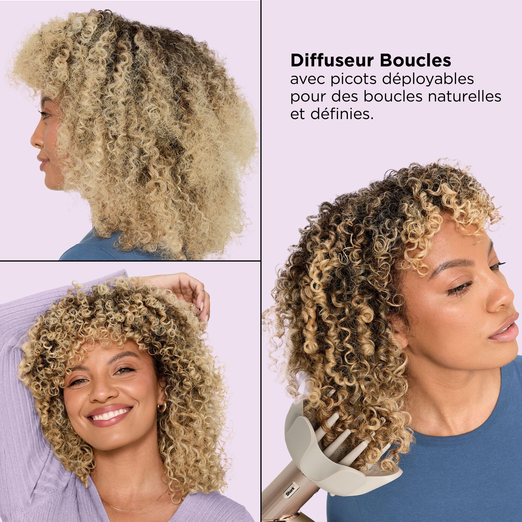 Shark styler à air chaud Coiffeur-séche multi-styles à air chaud avec boucleurs auto-enroulants, brosses et concentrateur,Sans dommage dû à la chaleur, coiffage polyvalent, pour tous types de cheveux