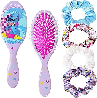 The Stitch Hair Brush and 4 Scrunchies Set