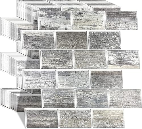 Miniatura 7 de WalDecoo - Azulejo de pared adhesivo en 3D de 10 hojas azulejos de pared adhesivos 3D azulejos de metro para despegar y pegar para cocina y baño 12