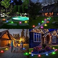 Vista 2 de Brizled - Paquete de 12 luces solares multicolor de disco, para tierra, con 16 led impermeables para jardín, aire libre, iluminación de paisaje