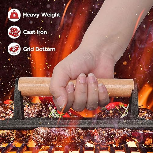 Miniatura 10 de Juego de 2 cubiertas rectangulares de 13 x 9 pulgadas con ventilación de acero inoxidable para plancha