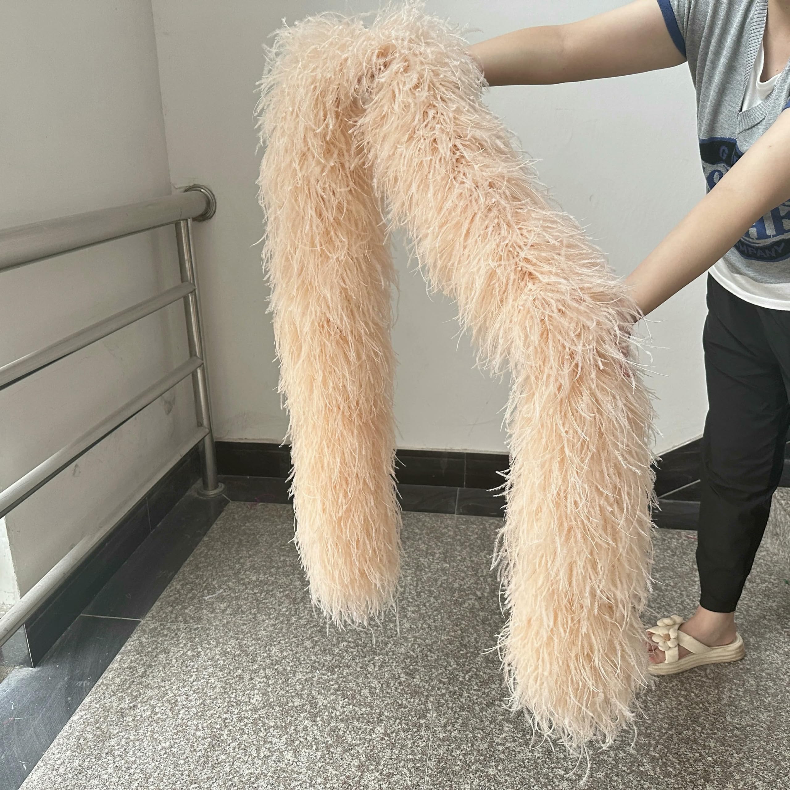 6 8 10-lagige rosarote Straußenfeder-Boas, 1 m, 2 m, flauschiger Federboa-Schal für Partykleid, Rock, Kleidung, Dekor, Federschal, 19, 1 m, 8-lagig