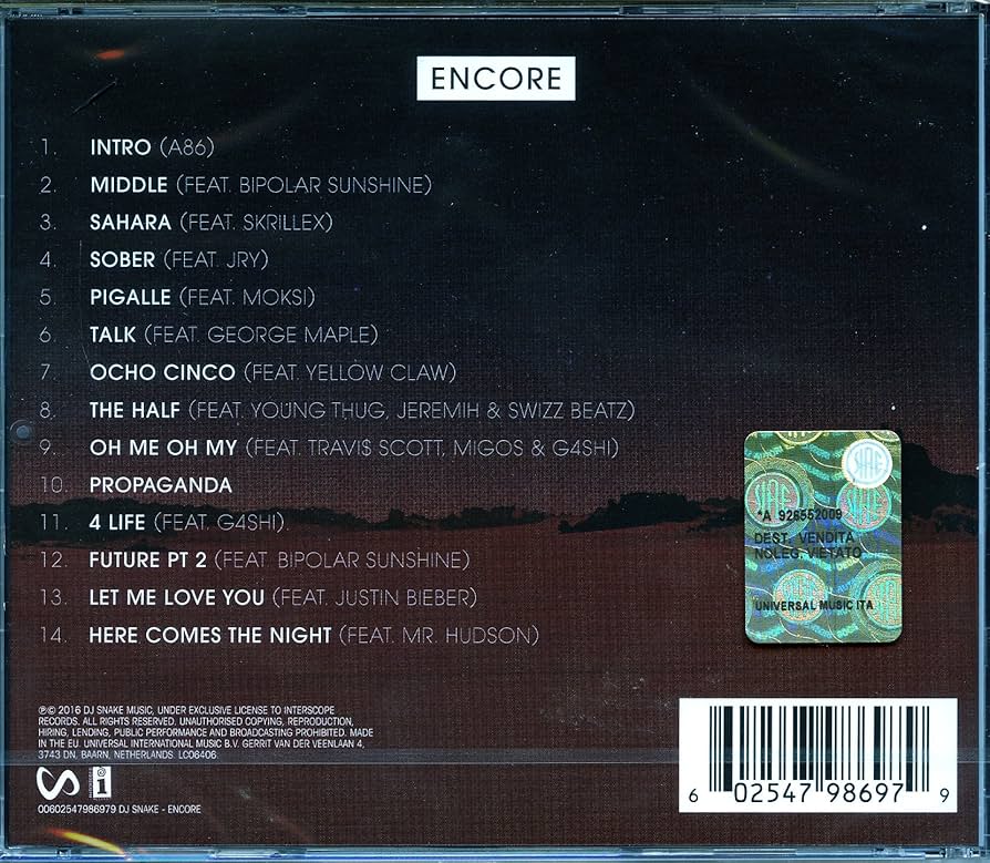 DJ SNAKE ENCORE レコード DJ Snake – Encore – 2 x Vinyl (Gatefold, LP, Album), 2016