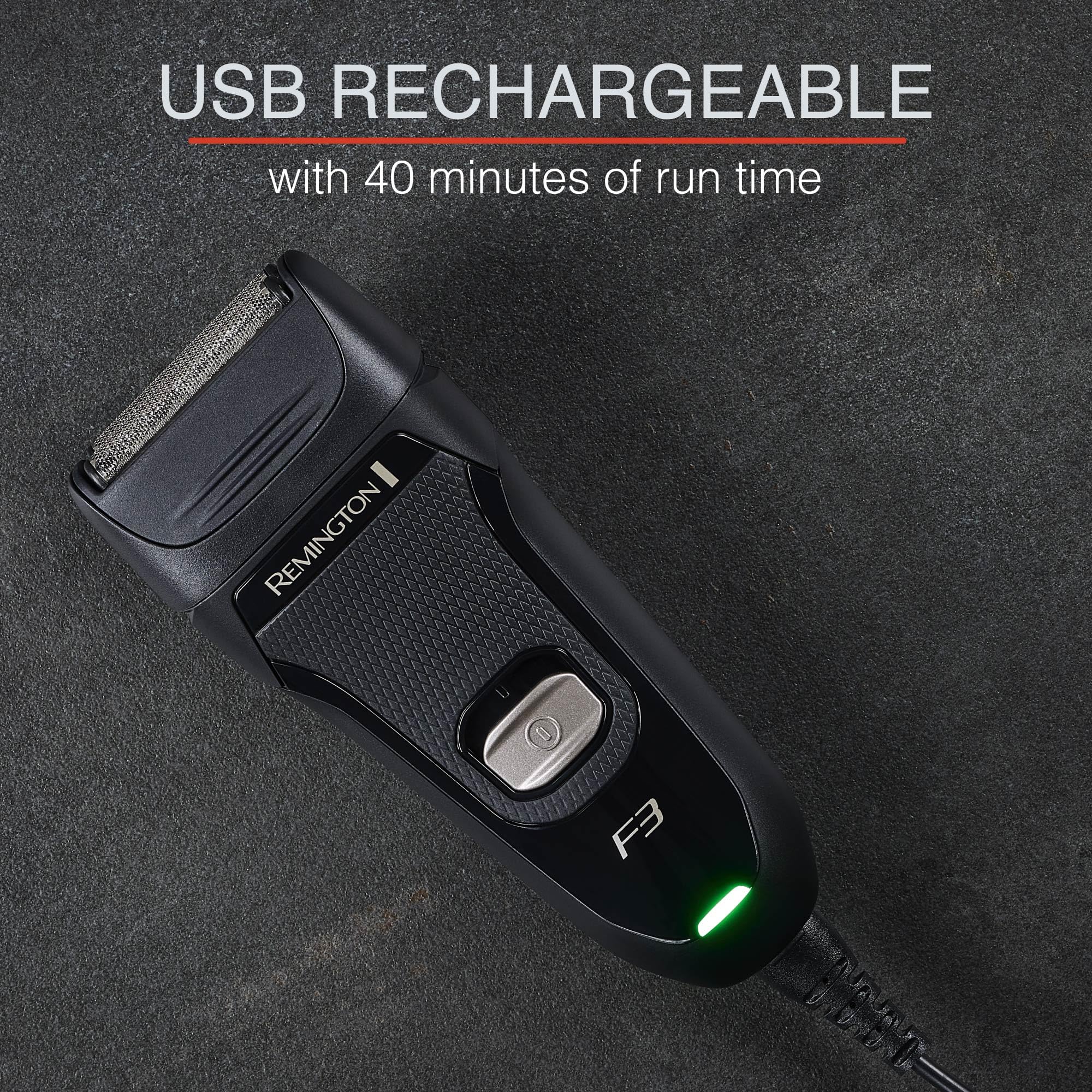 Remington F3 Style Series Foil Shaver for Men, Flexing Blades for Close and Comfortable Shave, Cordless Electric Rechargeable Razor.
