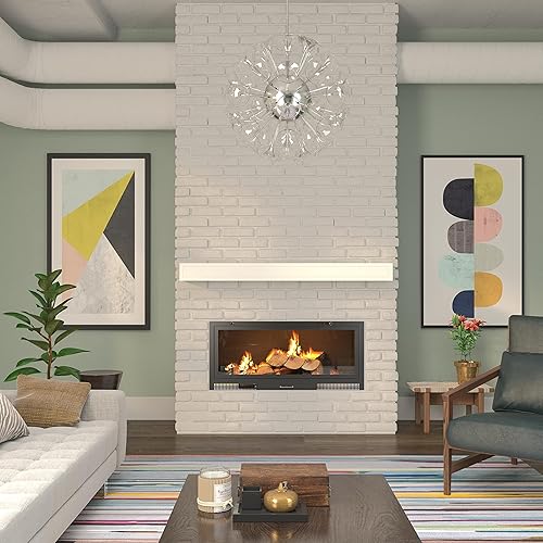 Miniatura 2 de Pearl Mantels ARYB48612 - Estante de repisa MDF de alta calidad, pintura blanca nítida, 48 pulgadas de largo x 9 pulgadas de profundidad x 5