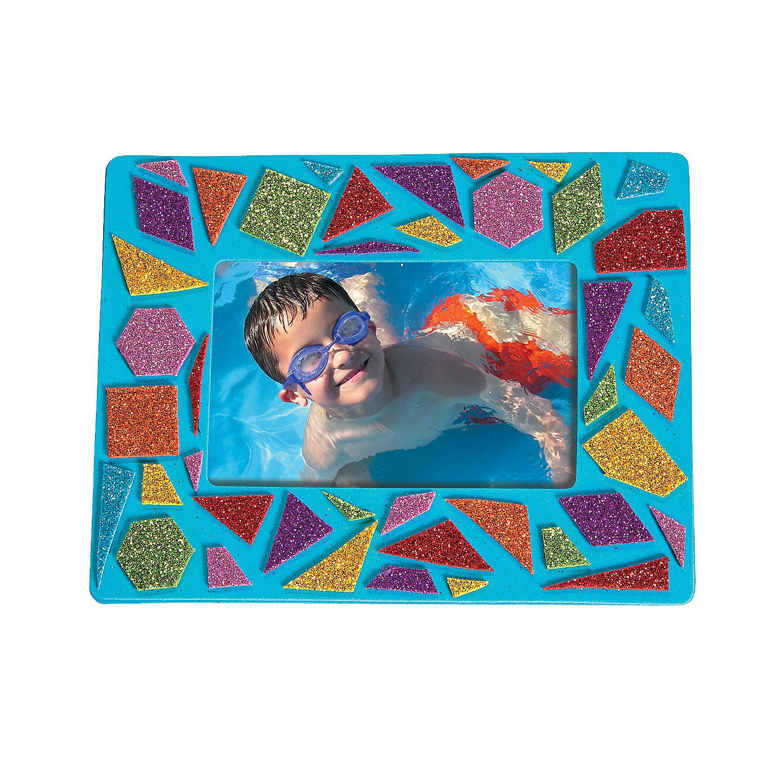 Fun Express Mosaic Picture Frame Magnets Craft Ki 6.5" x 5" - Fun Foam Frames for Kids' Crafts & Home Activities! Perfect for Creative Projects Makes 24