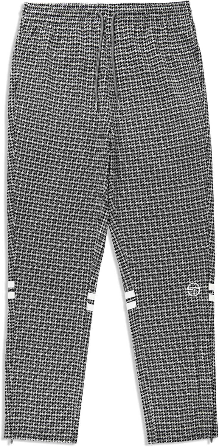 Sergio Tacchini Men's Dallas Houndstooth Track Pant- Black Beauty