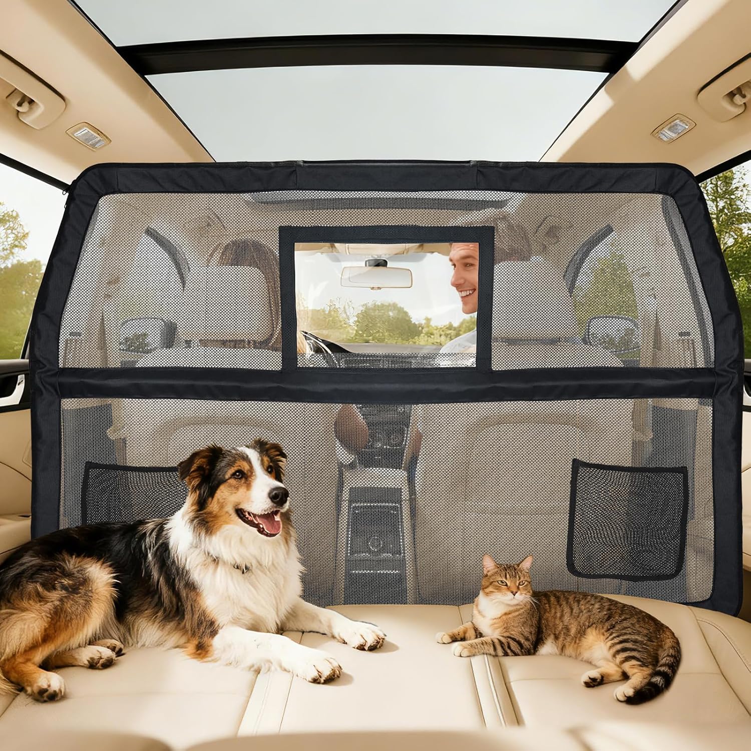 Durable Pet Dog Car Barrier with Removable Window for Trucks & SUVs