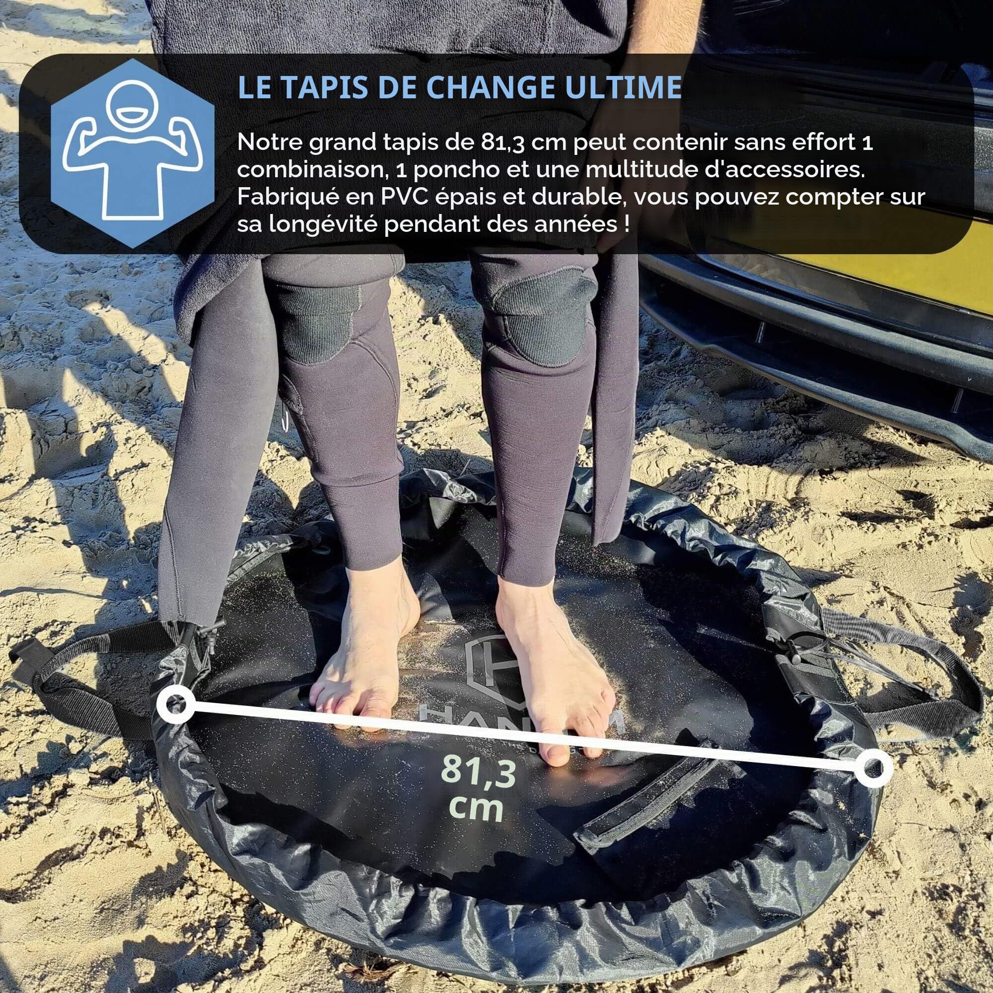 Hang 11 Sac à Langer pour Combinaison de plongée – Matelas à Langer avec bandoulière – Sac imperméable pour Garder Votre Combinaison Humide et Votre Voiture Propres