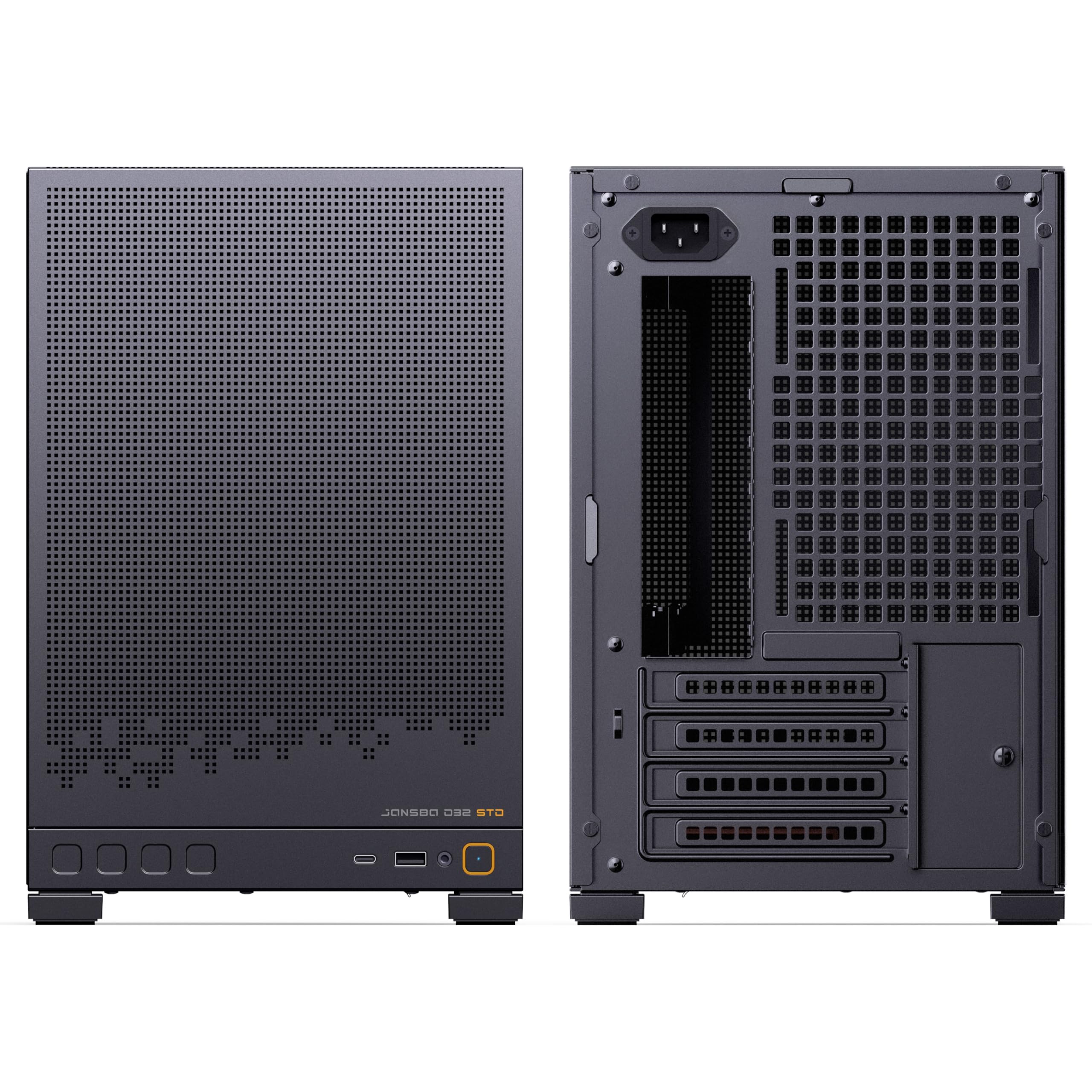 Jonsbo D32 STD Mesh Case PC Nero | Mini Case per Micro-ATX, compatibile con Back-Connect, forte flusso d'aria, compatto e elegante per build da gaming