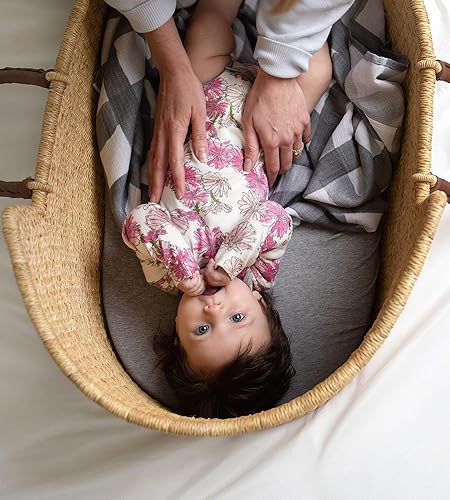 Miniatura 3 de Burt's Bees Baby - Sábana bajera ajustable para moisés, para niños y niñas, sábana de jersey de algodón 100% orgánico para colchón estándar de