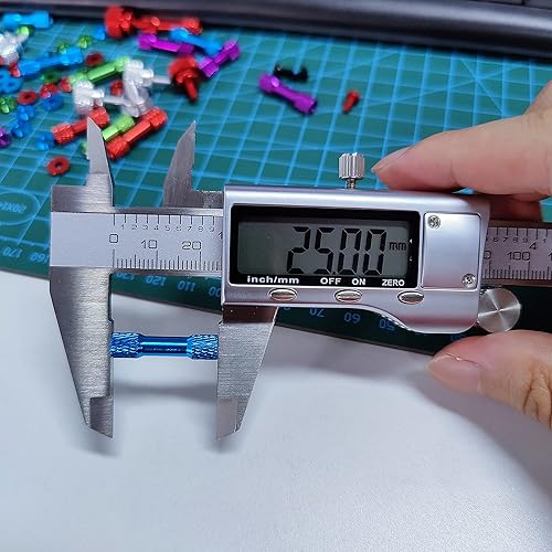 Miniatura 4 de 12 unidades Separador de aluminio moleteado M3 de 0.984in, columna espaciadora de cabeza ancha para piezas de bricolaje RCFPVDrone Multicopter, negro