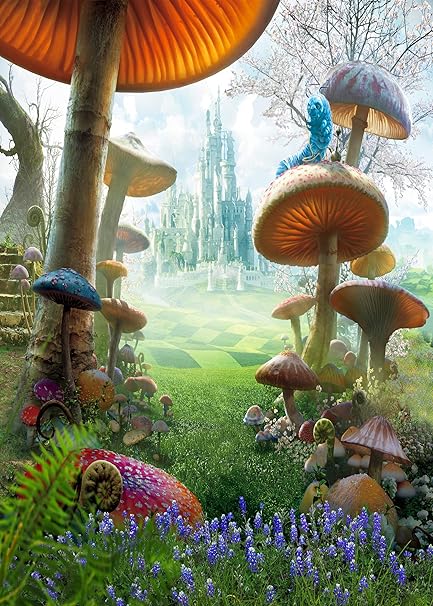 Amazon 不思議の国のアリス 写真背景 ファンタジーフォレスト 城 写真撮影背景 新生児 ベビーシャワーと子供の誕生日パーティー用品 装飾スタジオ小道具 7x5フィート Nonbrand バックペーパー 背景布