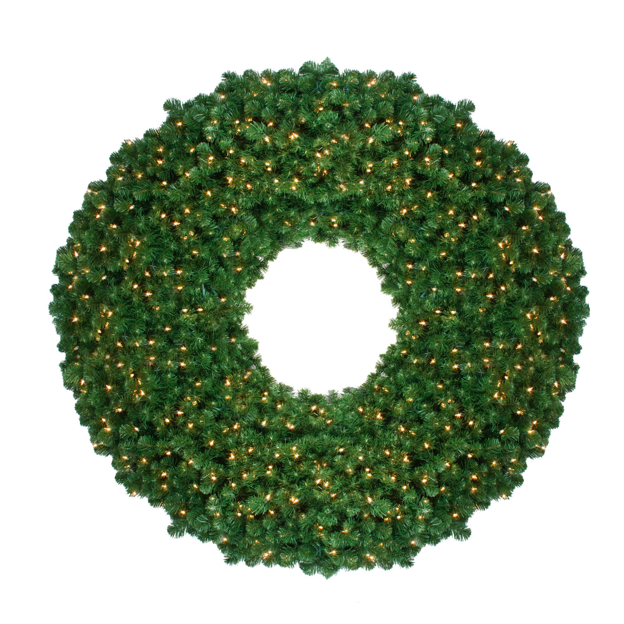 Northlight 6' Pre-Lit Olympia Pine Commercial Artificial Christmas Wreath - Warm White Lights