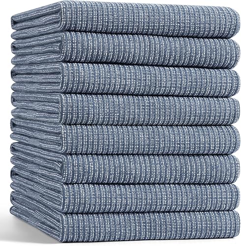 Miniatura 24 de Mordimy Paquete de 6 paños de cocina de alta calidad (18 x 28 pulgadas, negro), toalla de mano grande de algodón, paños planos y de rizo para secar