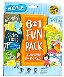 Hoyle 6 in 1 Kids Playing Cards Multi Game Pack, 6 Fun Games in 1 (Ages 3+)