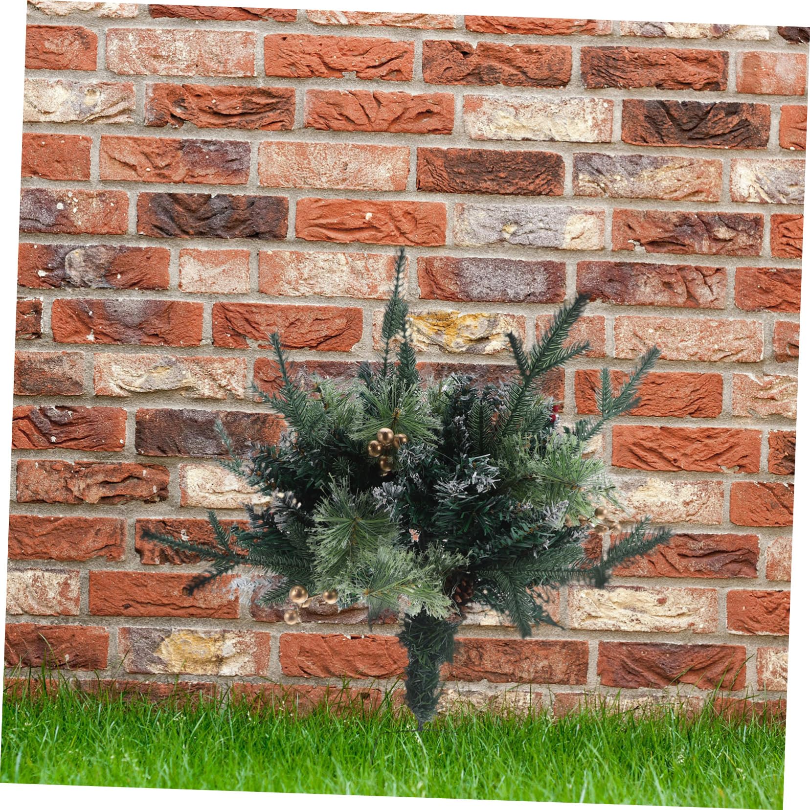Cabilock Decorazioni Natale Esterne con Pigne Riempitivo per Urne e Fioriere Rami di Pino Finti Picchetti Natalizi per Giardino Decorazione Albero Natale Resistenti Intemperie