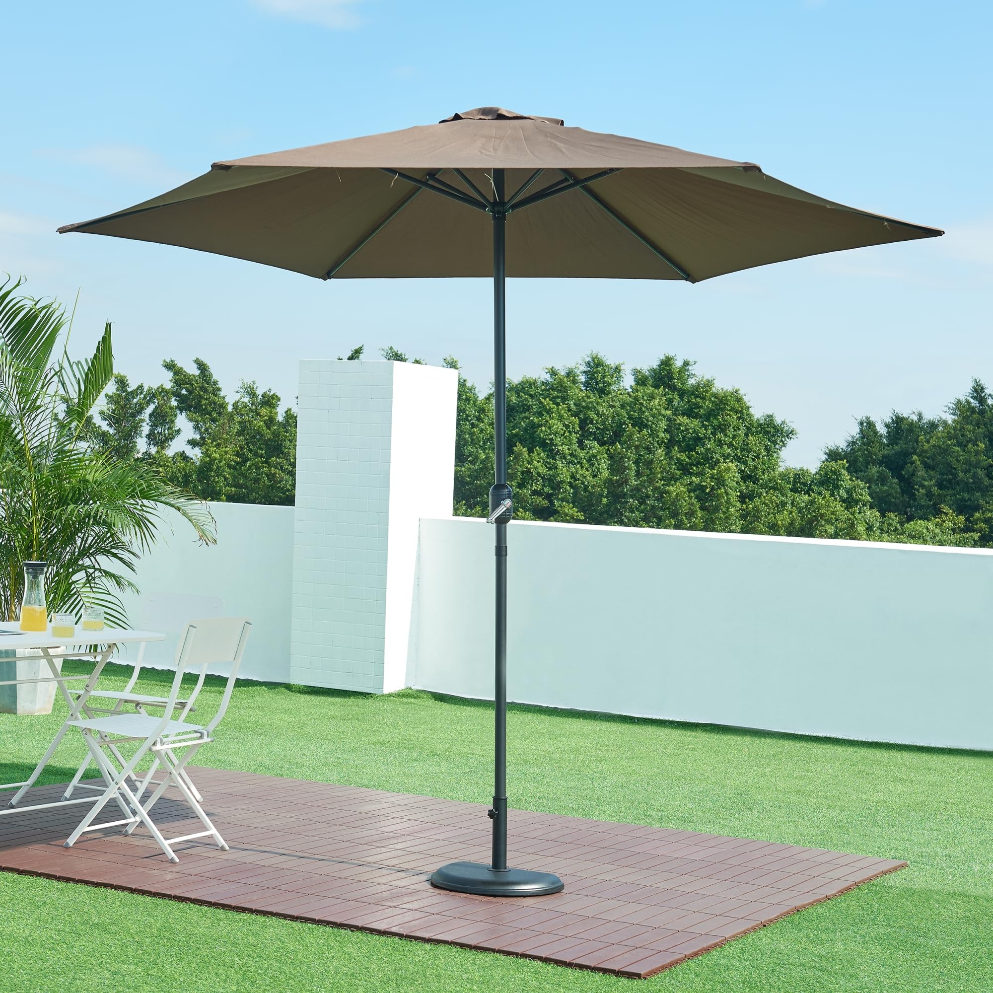 casa.pro stojak na parasole Bisenti stojak na parasol betonowy stojak na parasole Ø 33/37/41/48 mm 45 x 29 x 4,5 cm półokrągły wraz z adapterami czarny