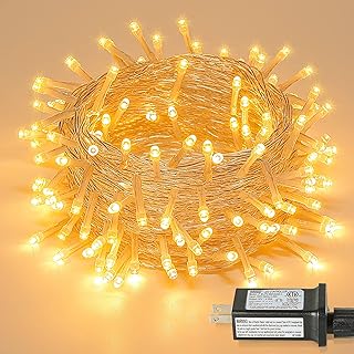 39FT 100LED Warm White String Lights Indoor, 8 Modes Connectable Christmas Lights Outdoor Waterproof, 30V Plug in Christmas String Lights for Indoor Bedroom Christmas Garden Party Patio Decor