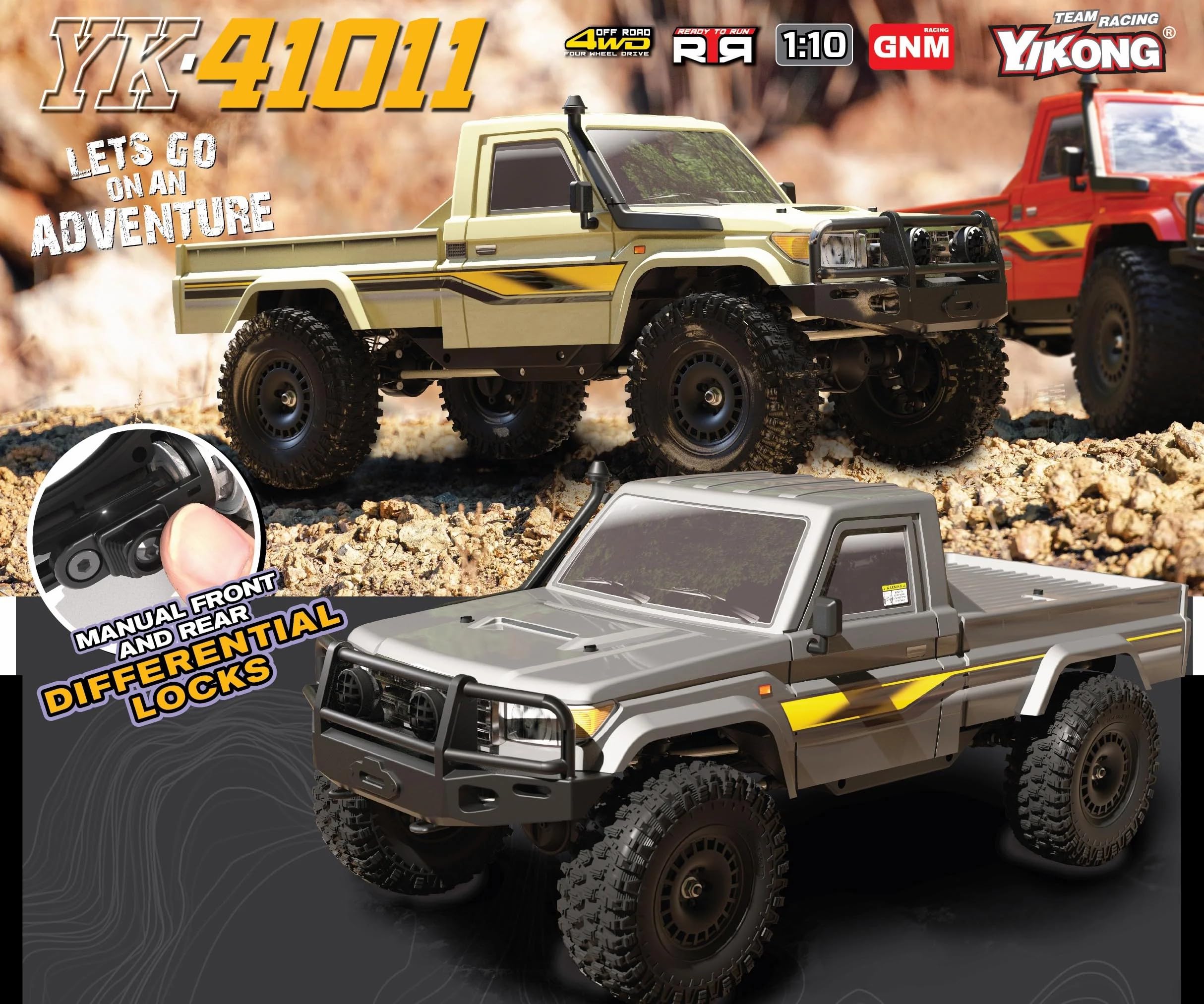 Amazon.co.jp: YIKONG YK41011 1:10ラジコンクローラー 2025 技適認証