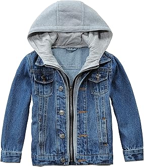 Boys' Denim Jacket Outerwear, 12M-14 Years