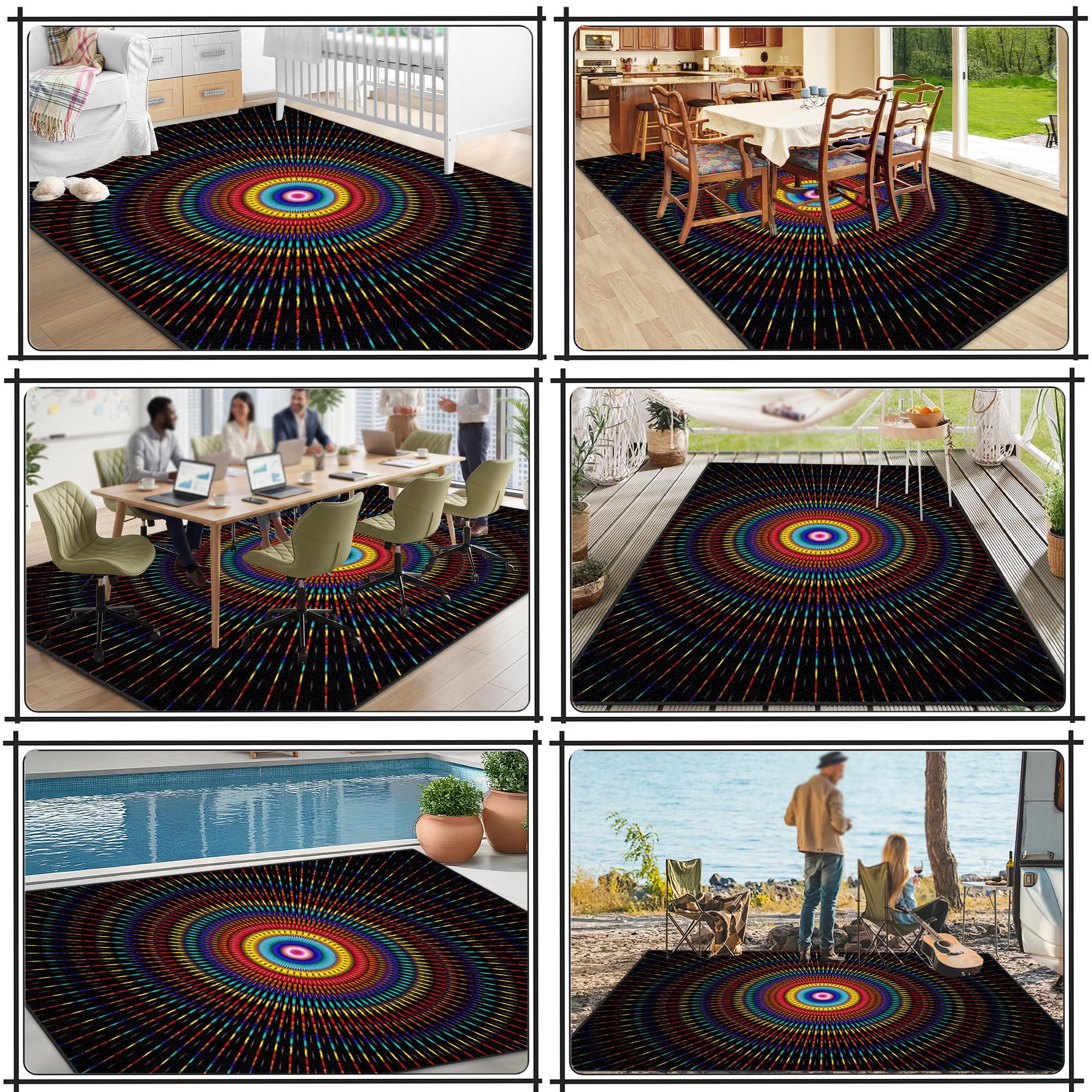 Tapis Sol Gaming 200 x 290 cm pour Salon Chambre Chambre Salle à Manger Cuisine