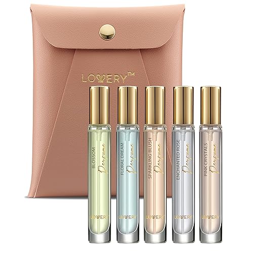 Mini perfume para mujer juego de 5 fragancias para mujer aroma floral surtido para fragancias para mujer botellas grandes de 03fl oz muestras de Mini perfume para mujer juego de 5 fragancias para mujer aroma floral surtido para fragancias para mujer botellas grandes de 03fl oz muestras de