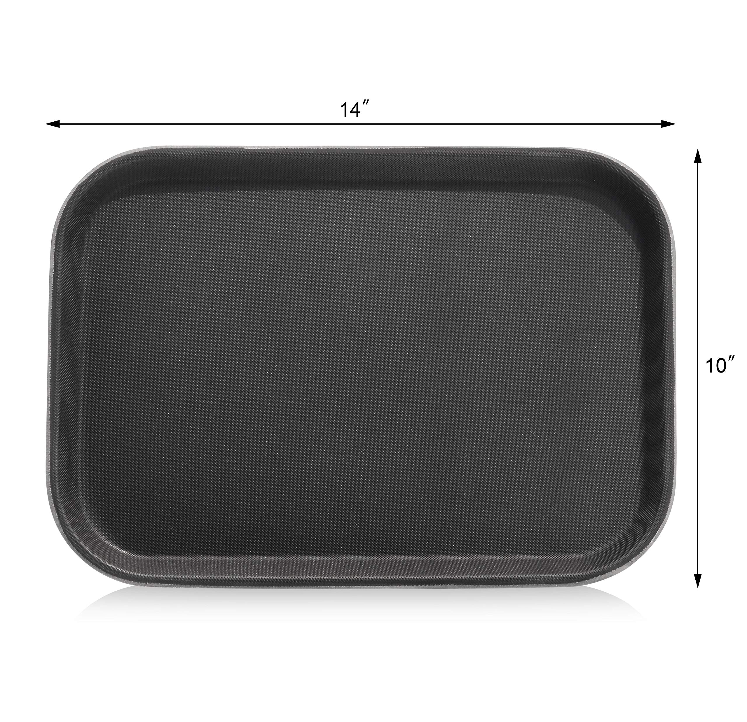 New Star 24852 NSF Kunststoff, rechteckig, Gummi gefüttert Rutschfestes Tablett, 10 von 35,6 cm, Schwarz