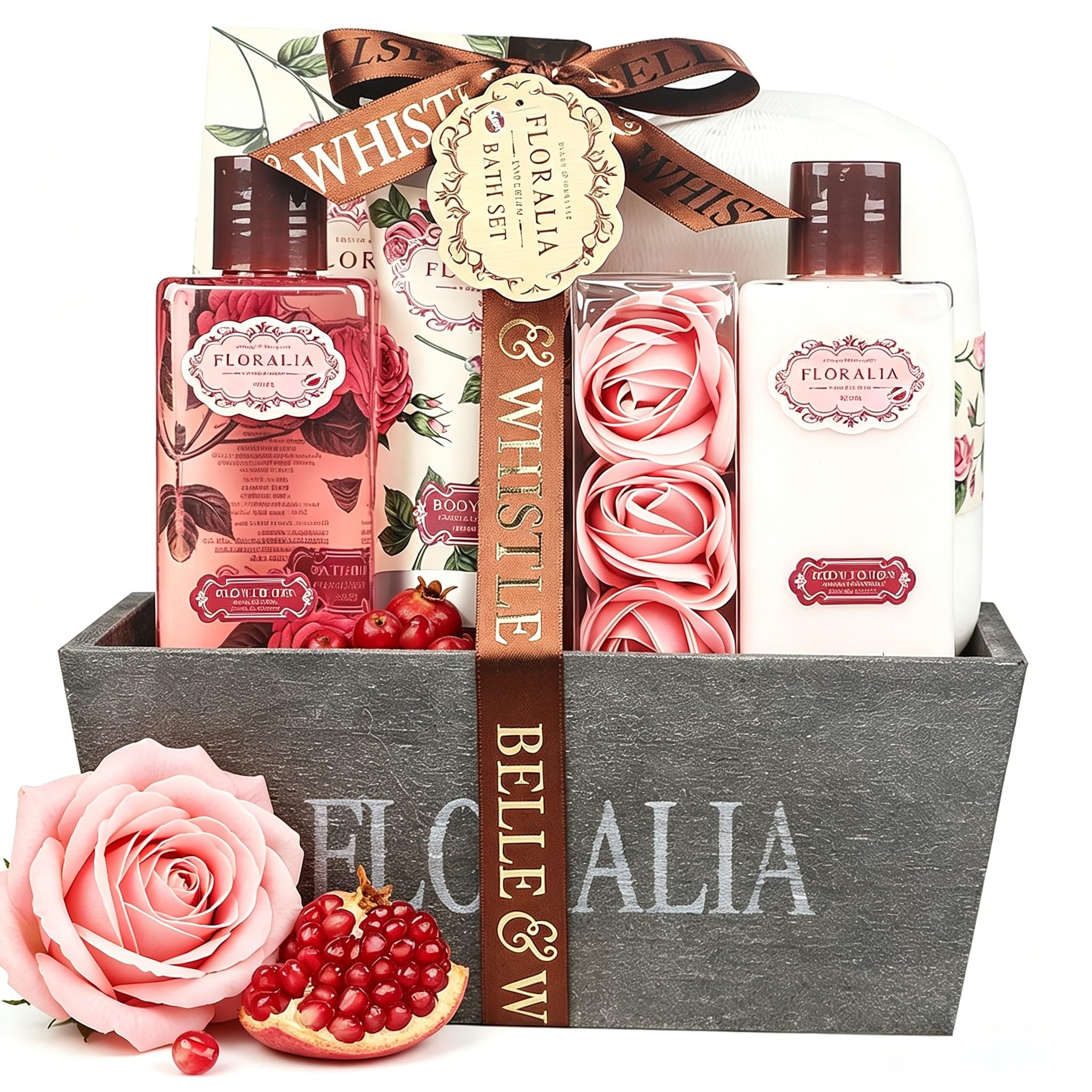 GLOSS ! Cofanetto da bagno ROSE – Prodotti benessere – Cofanetto regalo originale per donna, compleanno, festa della mamma, Natale, San Valentino - CORBEILLE
