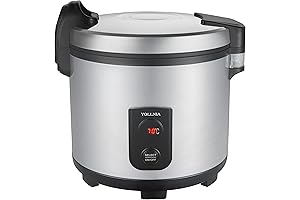 55 Raw / 110 Cup Commercial Rice Warmer - Portable, Non-Stick Inner Pot