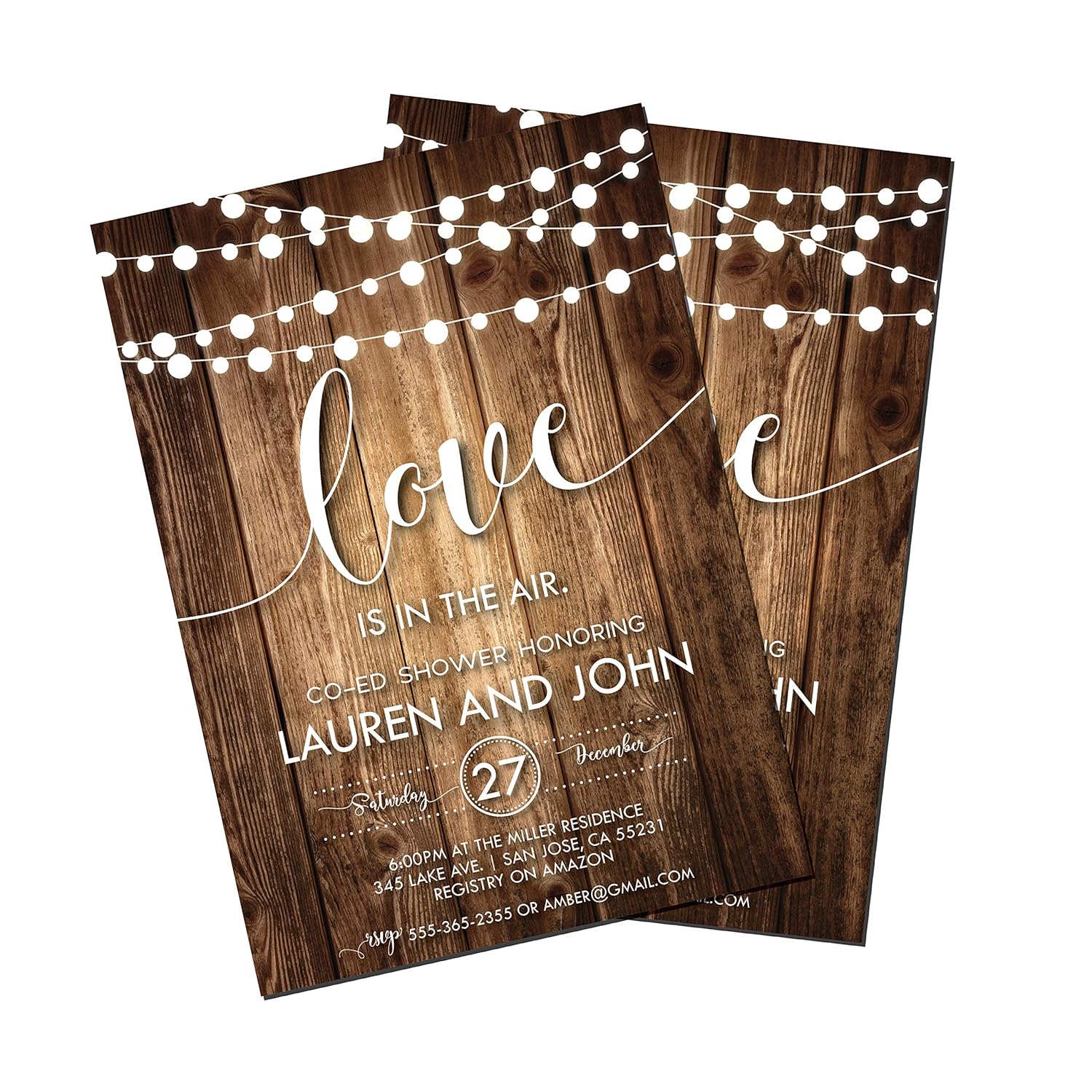 Rustic Couples Shower Invitation Love Is In The Air