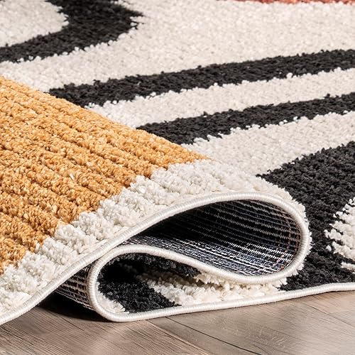 Miniatura 7 de nuLOOM Stefanie - Alfombra abstracta con borlas, 5 pies 3 pulgadas x 7 pies 7 pulgadas, color beige