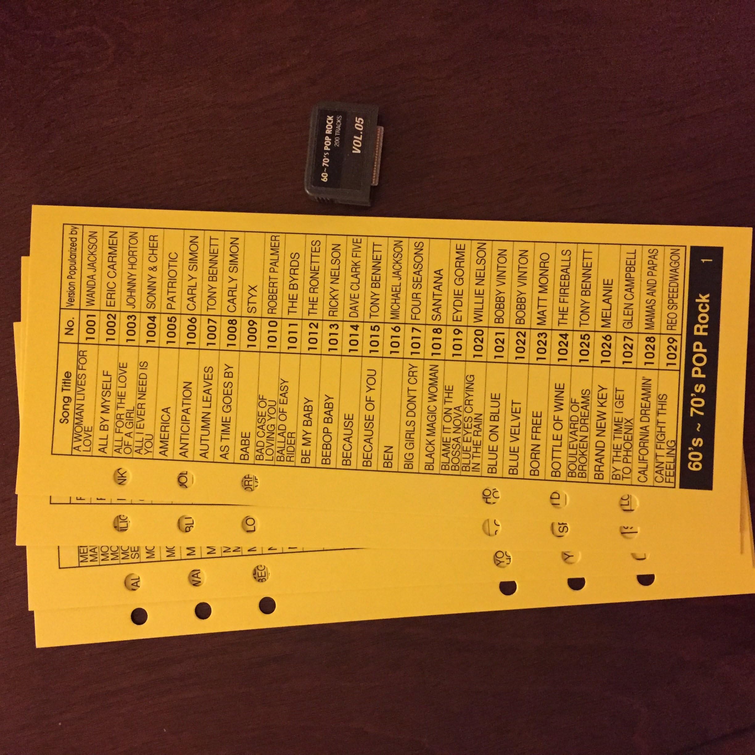 LS-3C05 60's and 70's Pop-Rock Cartridge for LS-3000 Series Karaoke System (200 Songs)