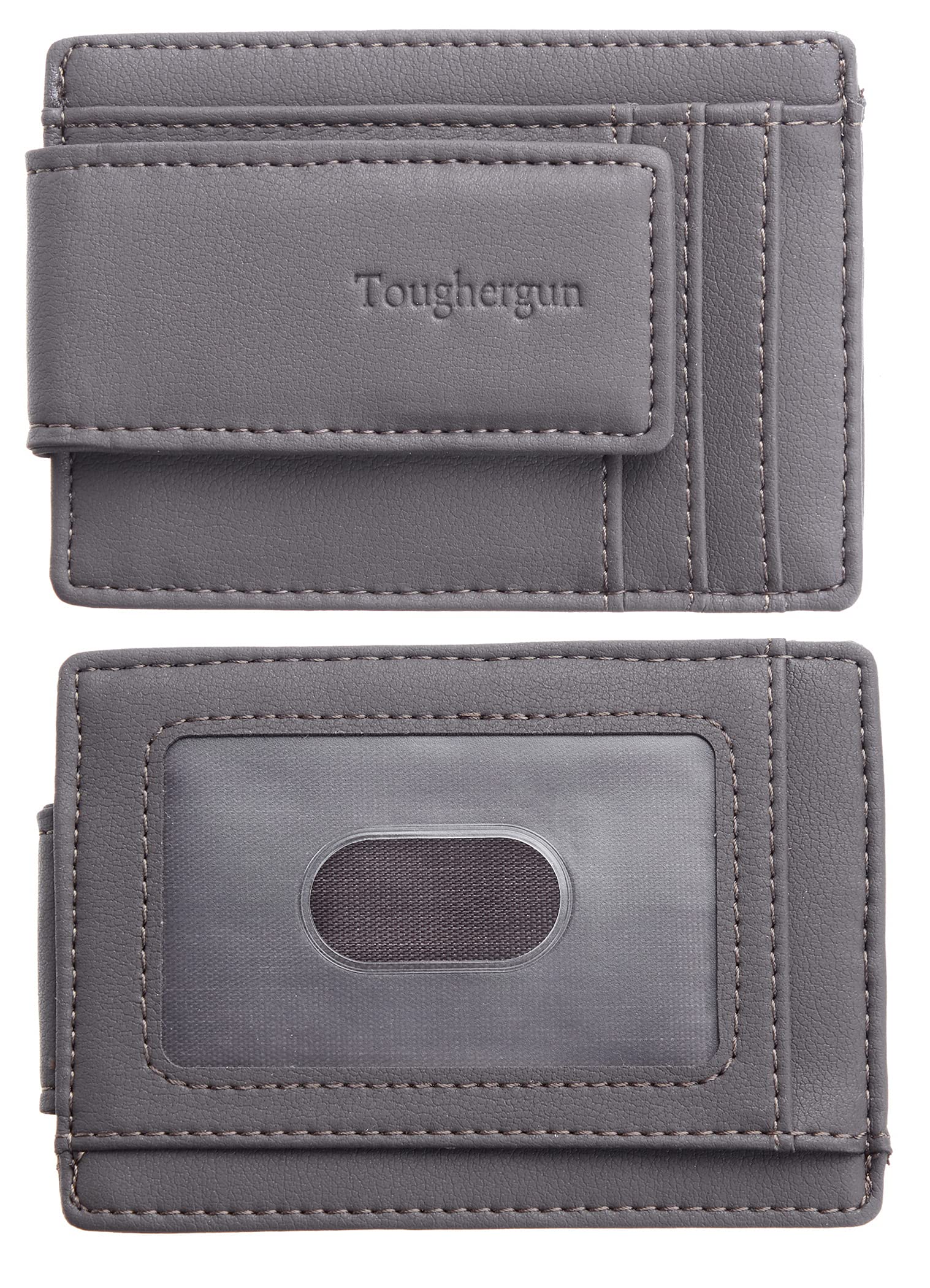 ToughergunGenuine Leather Magnetic Front Pocket Money Clip Wallet RFID Blocking