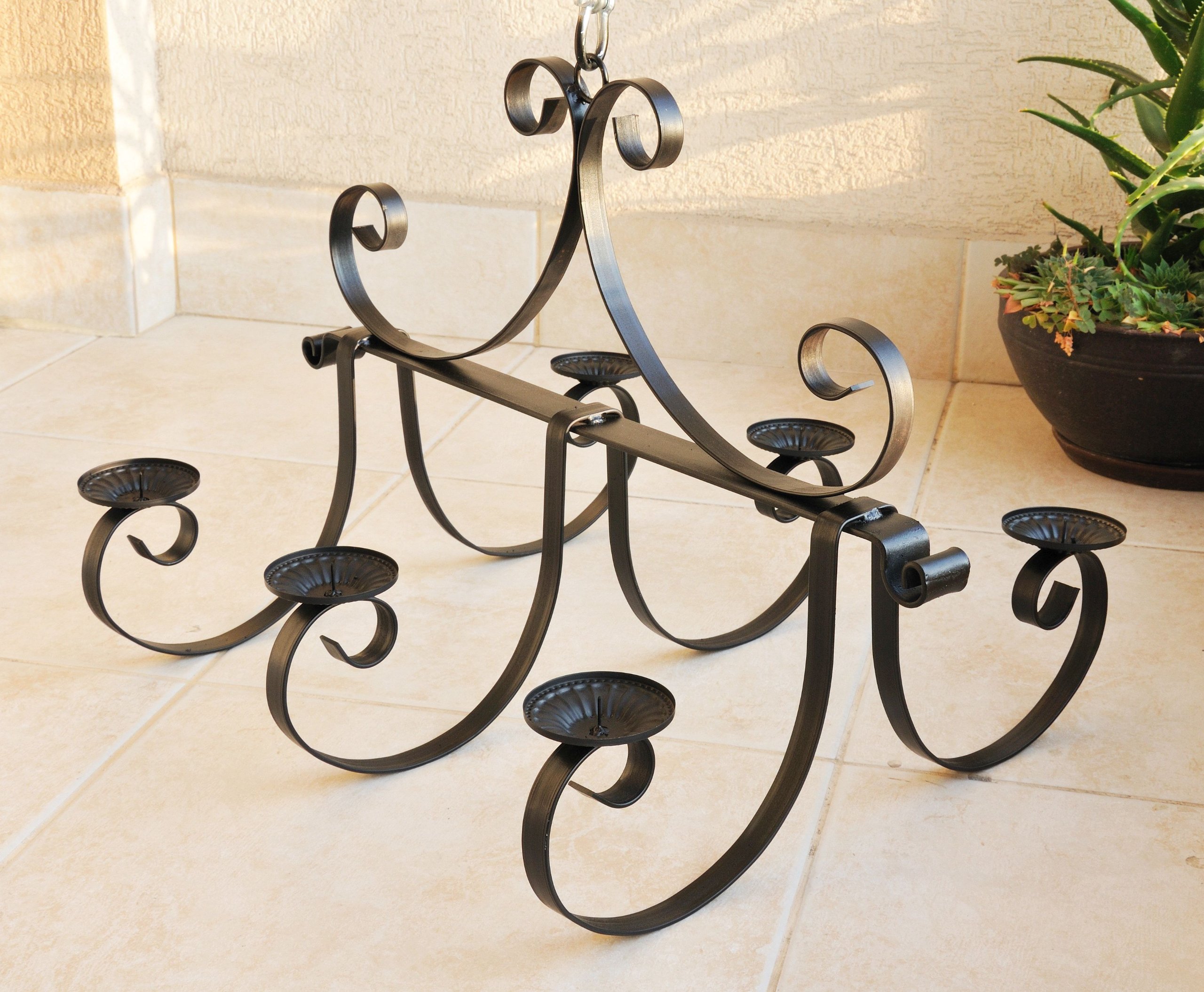 DanDiBo Kronleuchter Schloss 60cm Kerzenhalter Kerzenständer Hängeleuchter aus Metall