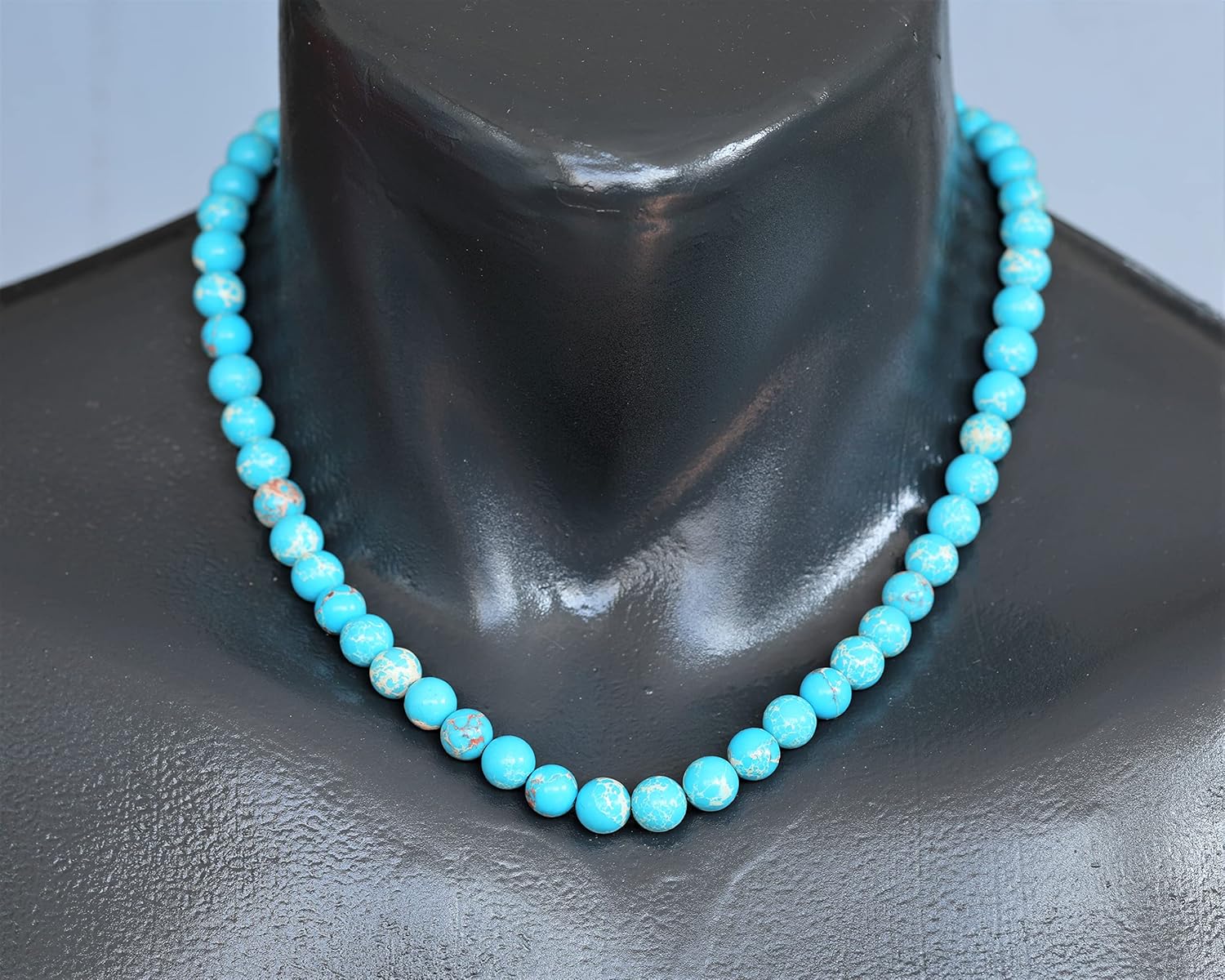 Natural Gemstone Beaded Choker Necklace | 8mm Handmade Adjustable Jewelry for Men & Women | Chakra Balancing Crystal Necklace | Spiritual Gift | Macrame Cord with Extender