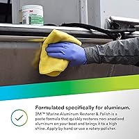Vista 5 de 3M Restaurador y pulidor de aluminio marino, 09020, 18 oz, para detalles marinos, elimina la oxidación pesada y la tiza, 1 tubo