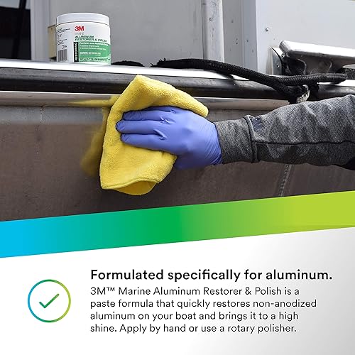 Miniatura 5 de 3M Restaurador y pulidor de aluminio marino, 09020, 18 oz, para detalles marinos, elimina la oxidación pesada y la tiza, 1 tubo