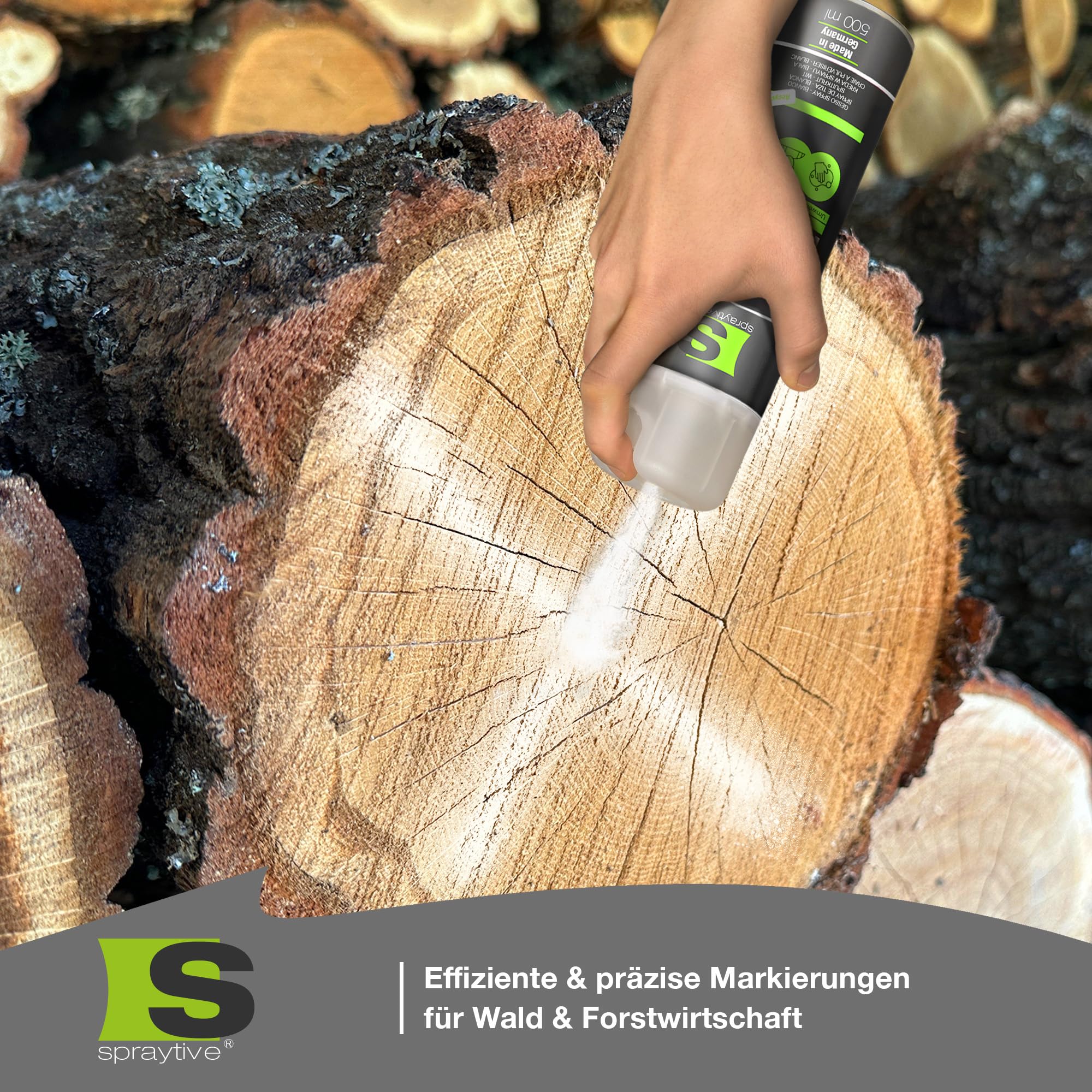 6 x 500ml Sprühkreide weiß - Abwaschbare leuchtende Kreidefarbe, Outdoor Kreidespray, Bodenmarkierung, Temporäres Markierungsspray, Farbspray für Asphalt, Gras, Beton