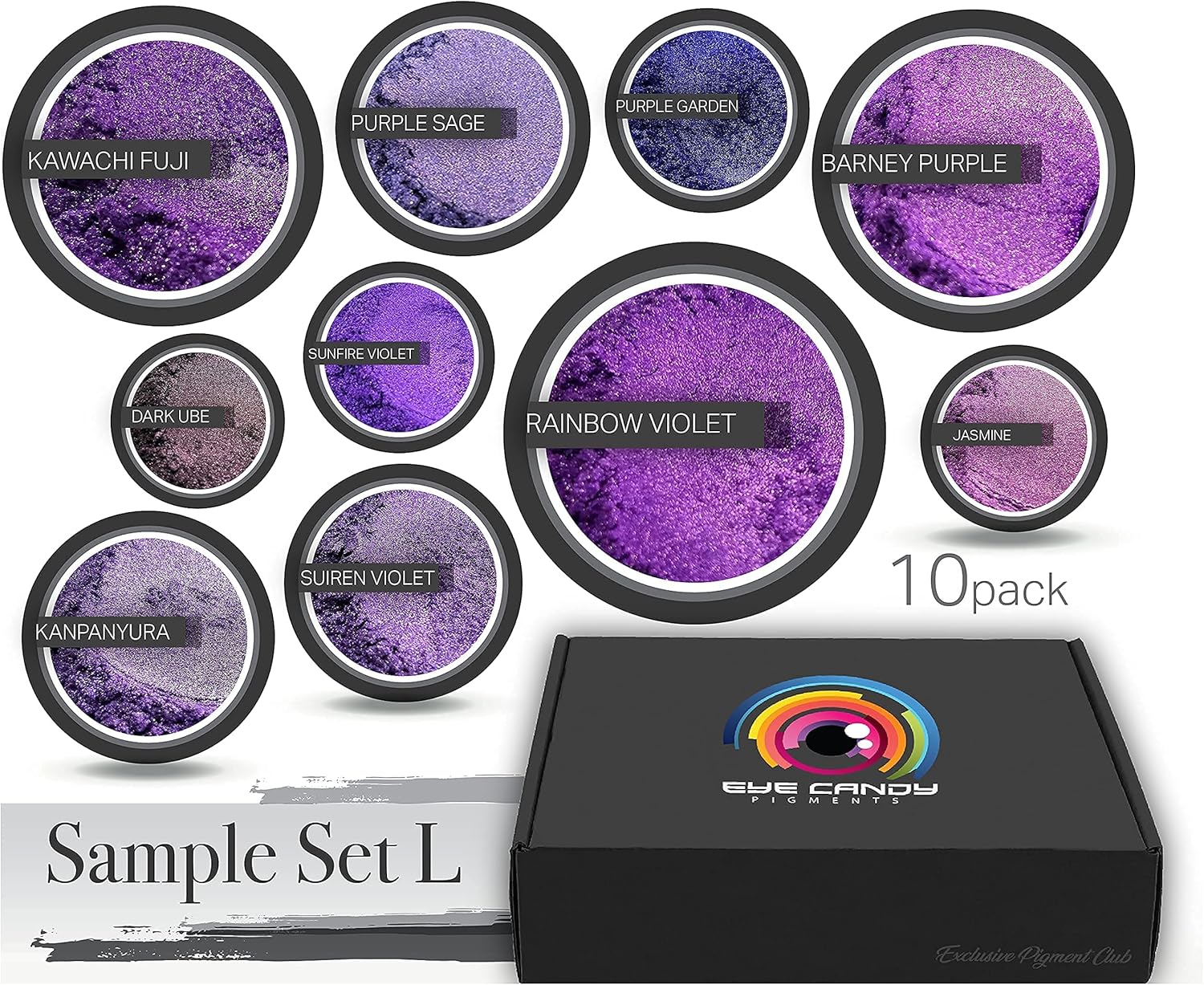 Eye Candy Pigments Purple Mica Pigment Powder Set L- Mica Powder for Epoxy Resin Art - Woodworking - Cosmetic Grade Mica Powder - Bath Bombs - Pigment Powder Variety Pack - 50g - Non-Toxic - Skin Safe - Image 3