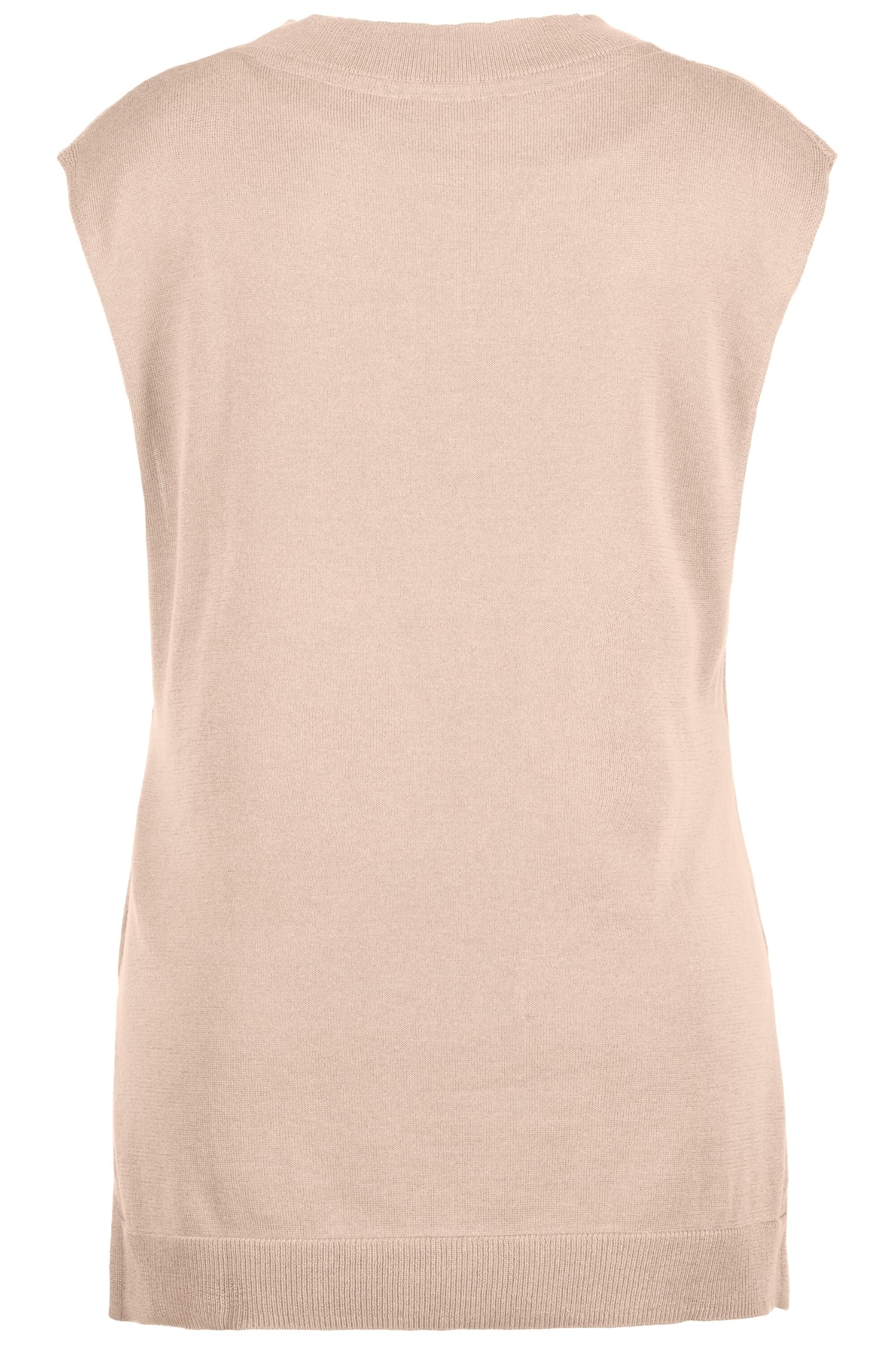 Ulla Popken Damen Pullunder, Tiefer V-Ausschnitt, Seitenschlitze, Ärmellos Pullover