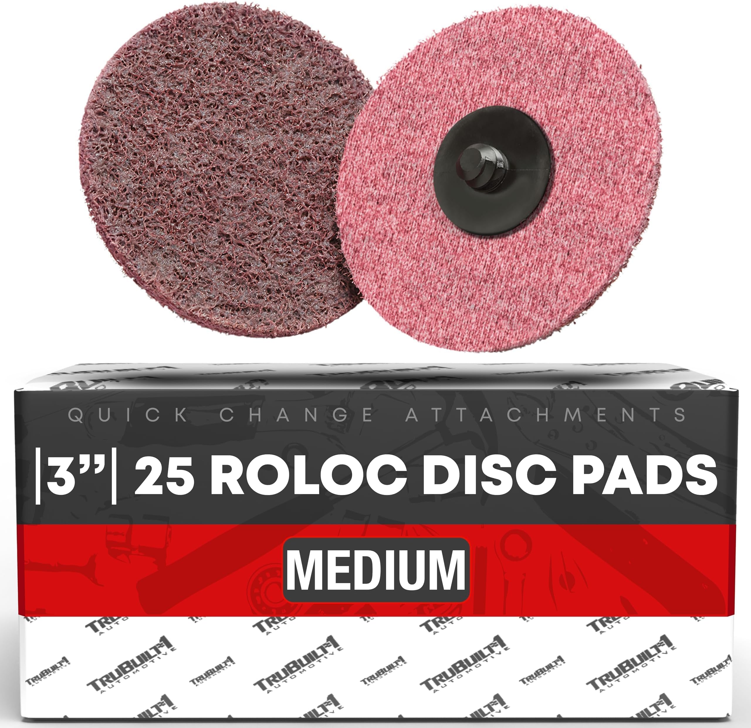T1A Pack of 25 3" Roloc Disc Sanding Surface Conditioning Disc SC-BL, Medium Grit, Type R - Compatible with 3M Discs or Scotch Brite Sponge - Grinding Disks Rust Remover for Metal