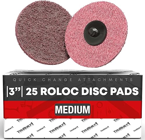 T1A Paquete de 25 discos de lijado Roloc de 2 pulgadas SC-DR, grano medio, tipo R, compatible con discos 3M o esponja Scotch Brite, discos de