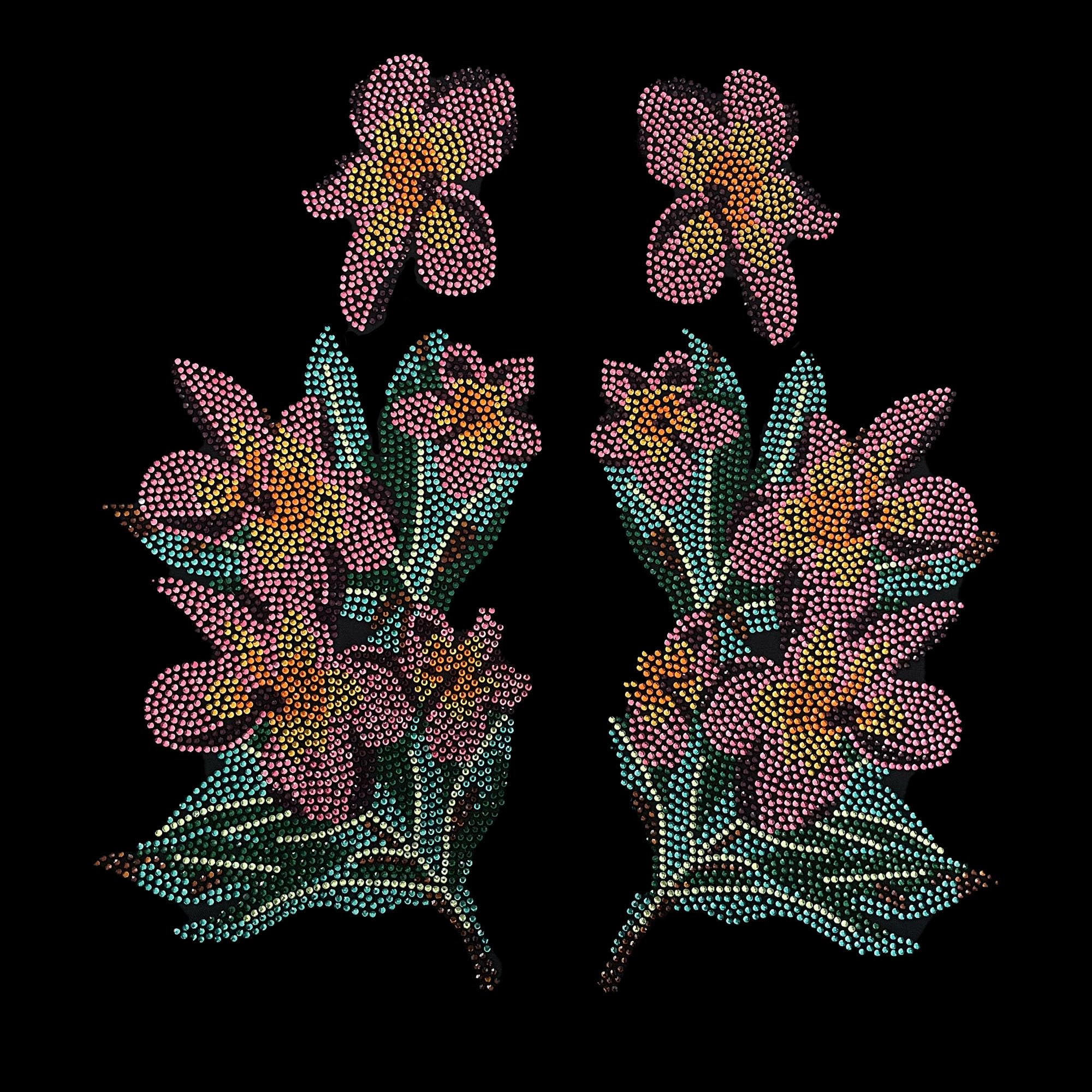 Amazon.com: Beautiful Flower Iron on Rhinestone Transfer  display picture 2