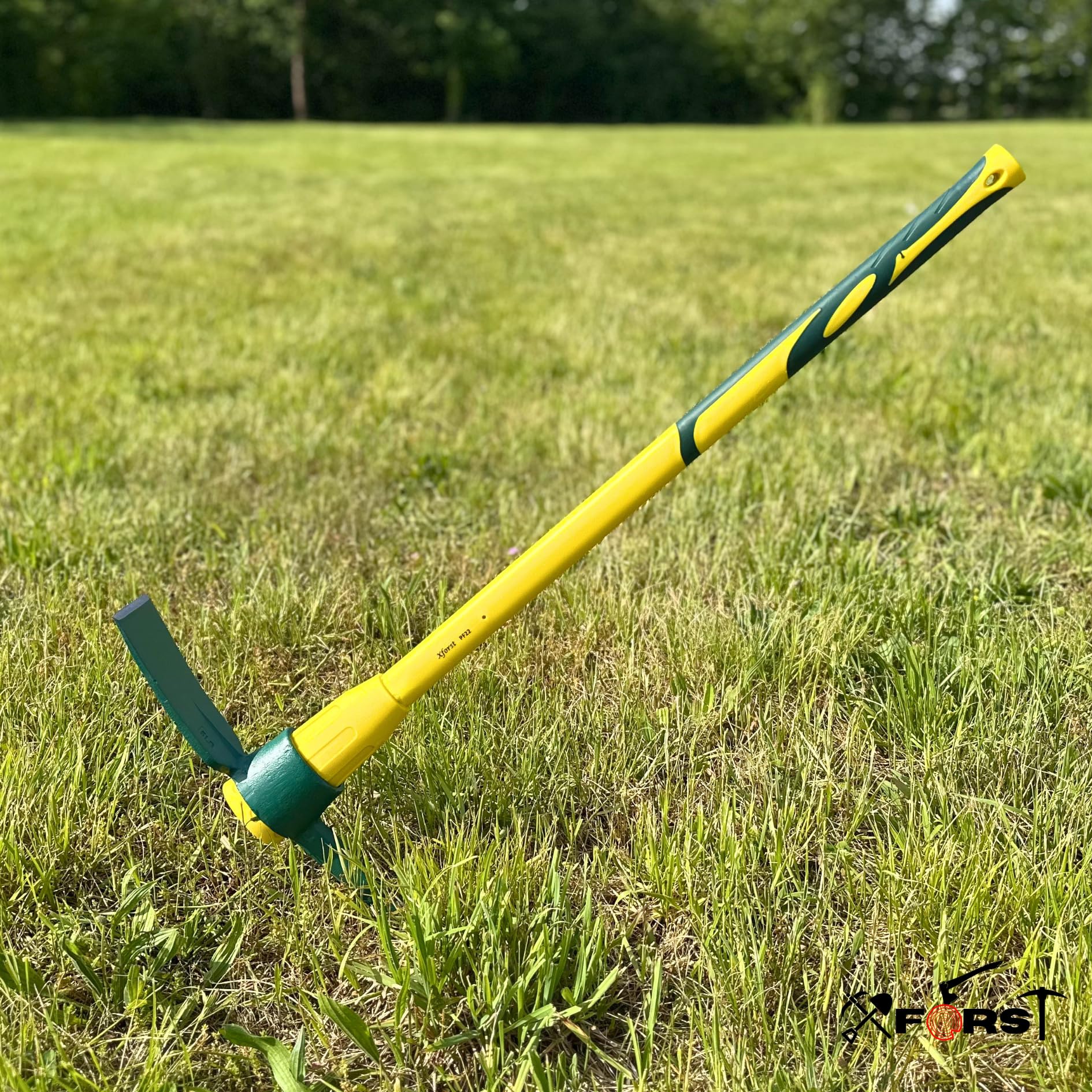Xforst Pioche de Terrassier 3,46kg 90 cm Double Tête Acier Forgé Manche Fibre de Verre Antidérapant X-PF36
