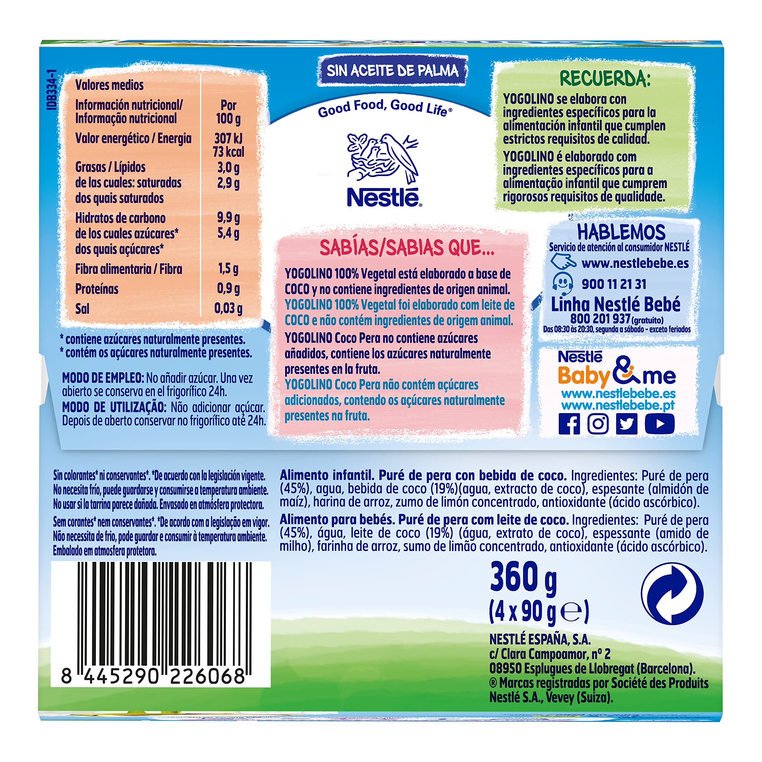 NESTLÉ YOGOLINO Coco Pera 4x90g od 6 miesięcy